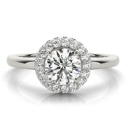 Iconic Halo Round Diamond Engagement Ring in 10K/14K gold and platinum with certified lab-grown or natural diamonds