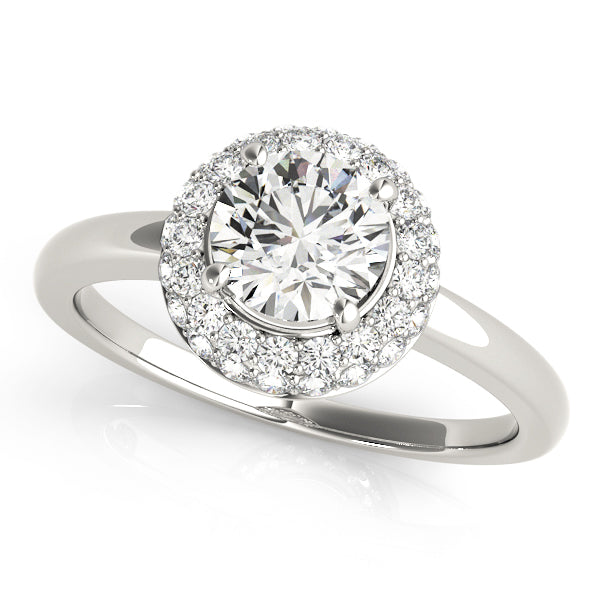 Iconic Halo Round Diamond Engagement Ring in 10K/14K gold and platinum with certified lab-grown or natural diamonds