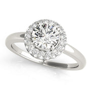 Iconic Halo Round Diamond Engagement Ring in 10K/14K gold and platinum with certified lab-grown or natural diamonds