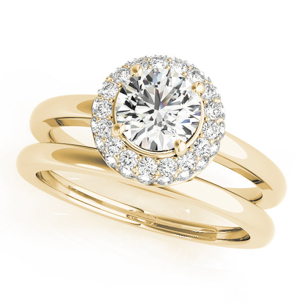 Iconic Halo Round Diamond Engagement Ring in 10K/14K gold and platinum with certified lab-grown or natural diamonds