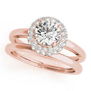 Iconic Halo Round Diamond Engagement Ring in 10K/14K gold and platinum with certified lab-grown or natural diamonds