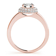 Iconic Halo Round Diamond Engagement Ring in 10K/14K gold and platinum with certified lab-grown or natural diamonds