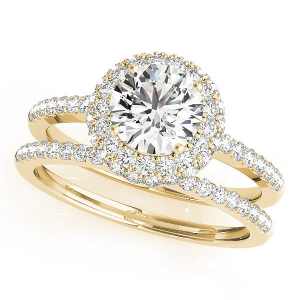 Signature Halo Round Diamond Engagement Ring in 10K/14K gold and platinum with certified lab-grown or natural diamonds
