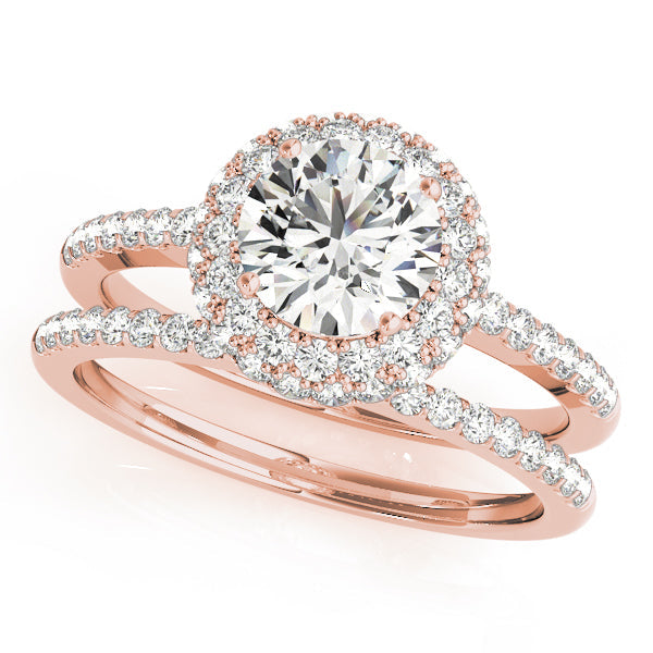 Signature Halo Round Diamond Engagement Ring in 10K/14K gold and platinum with certified lab-grown or natural diamonds