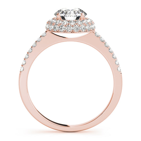 Signature Halo Round Diamond Engagement Ring in 10K/14K gold and platinum with certified lab-grown or natural diamonds