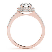 Signature Halo Round Diamond Engagement Ring in 10K/14K gold and platinum with certified lab-grown or natural diamonds