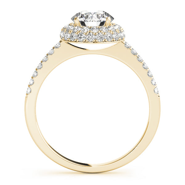 Signature Halo Round Diamond Engagement Ring in 10K/14K gold and platinum with certified lab-grown or natural diamonds