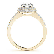 Signature Halo Round Diamond Engagement Ring in 10K/14K gold and platinum with certified lab-grown or natural diamonds