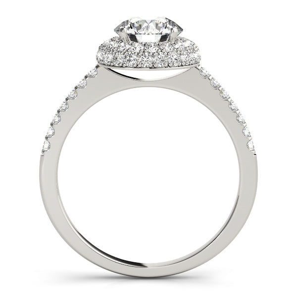 Signature Halo Round Diamond Engagement Ring in 10K/14K gold and platinum with certified lab-grown or natural diamonds