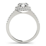Signature Halo Round Diamond Engagement Ring in 10K/14K gold and platinum with certified lab-grown or natural diamonds