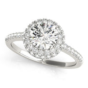 Signature Halo Round Diamond Engagement Ring in 10K/14K gold and platinum with certified lab-grown or natural diamonds