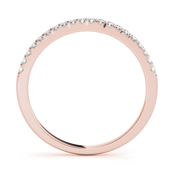Single Row Prong Set Half Eternity Ring in Gold & Platinum