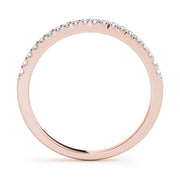 Single Row Prong Set Half Eternity Ring in Gold & Platinum