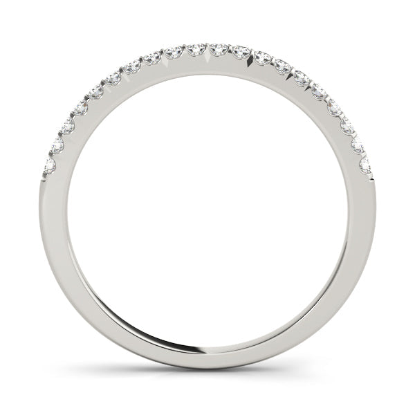 Single Row Prong Set Half Eternity Ring in Gold & Platinum