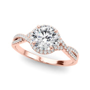 Artisan Multi-Row Round Diamond Engagement Ring in 10K/14K gold and platinum with certified lab-grown or natural diamonds
