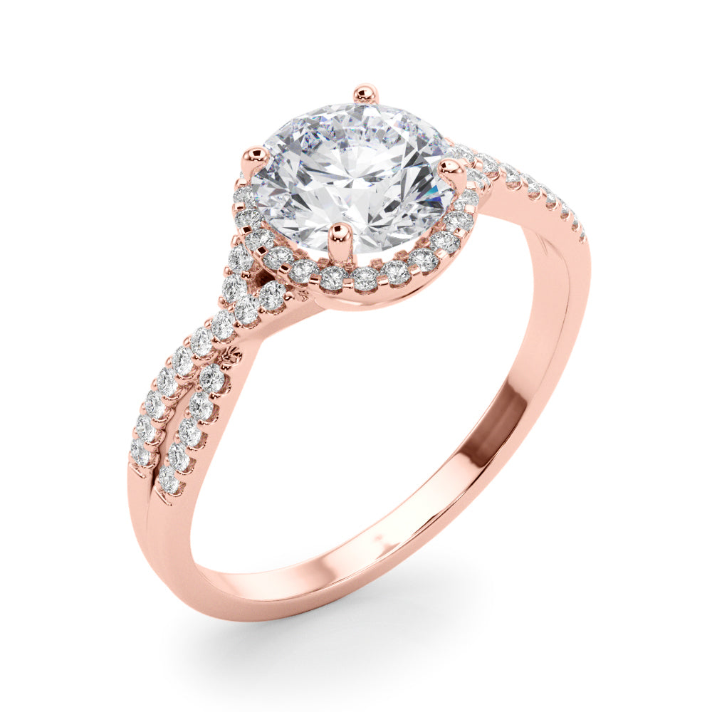 Artisan Multi-Row Round Diamond Engagement Ring in 10K/14K gold and platinum with certified lab-grown or natural diamonds