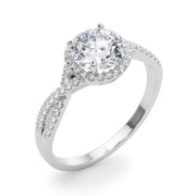 Artisan Multi-Row Round Diamond Engagement Ring in 10K/14K gold and platinum with certified lab-grown or natural diamonds