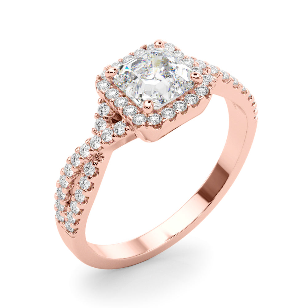 Artisan Multi-Row Round Diamond Engagement Ring in 10K/14K gold and platinum with certified lab-grown or natural diamonds