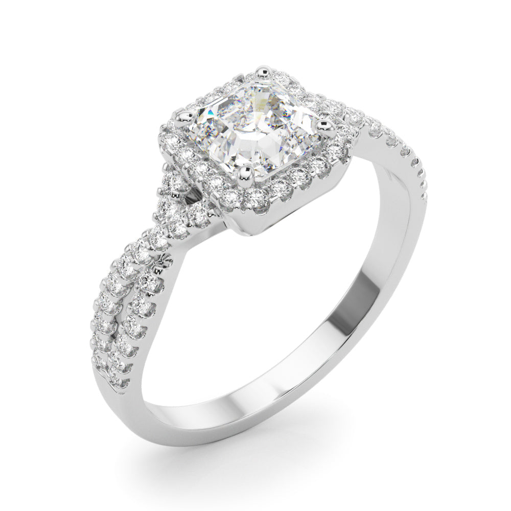Artisan Multi-Row Round Diamond Engagement Ring in 10K/14K gold and platinum with certified lab-grown or natural diamonds