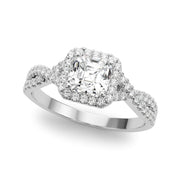 Artisan Multi-Row Round Diamond Engagement Ring in 10K/14K gold and platinum with certified lab-grown or natural diamonds