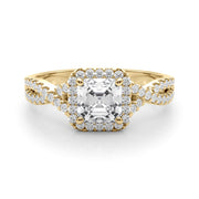 Artisan Multi-Row Round Diamond Engagement Ring in 10K/14K gold and platinum with certified lab-grown or natural diamonds