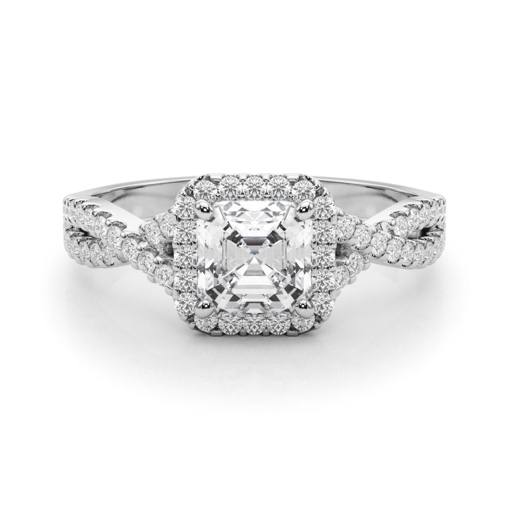 Artisan Multi-Row Round Diamond Engagement Ring in 10K/14K gold and platinum with certified lab-grown or natural diamonds