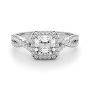 Artisan Multi-Row Round Diamond Engagement Ring in 10K/14K gold and platinum with certified lab-grown or natural diamonds