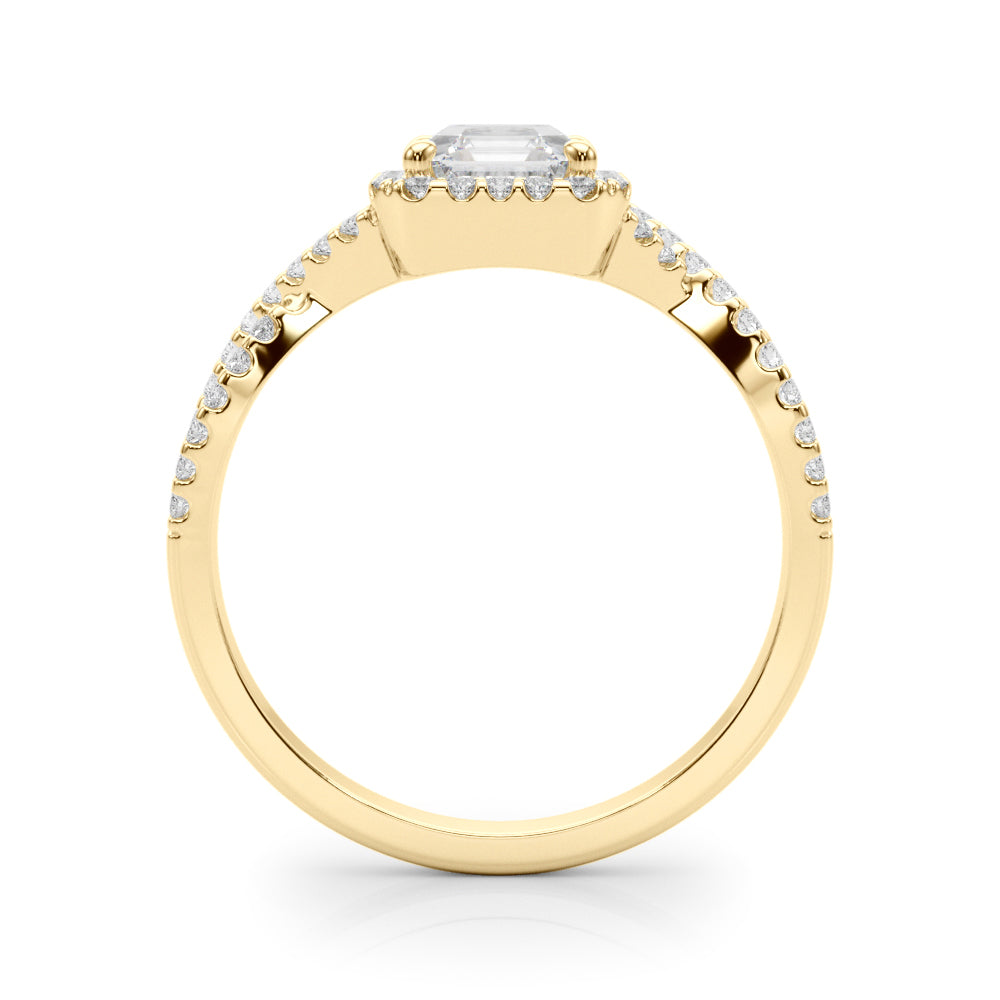 Artisan Multi-Row Round Diamond Engagement Ring in 10K/14K gold and platinum with certified lab-grown or natural diamonds