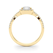 Artisan Multi-Row Round Diamond Engagement Ring in 10K/14K gold and platinum with certified lab-grown or natural diamonds