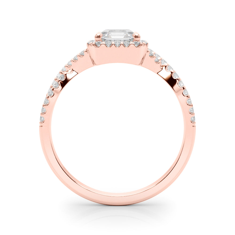 Artisan Multi-Row Round Diamond Engagement Ring in 10K/14K gold and platinum with certified lab-grown or natural diamonds