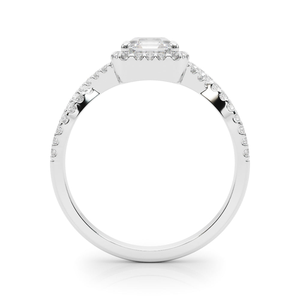Artisan Multi-Row Round Diamond Engagement Ring in 10K/14K gold and platinum with certified lab-grown or natural diamonds