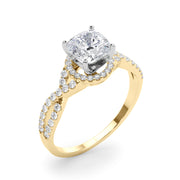 Artisan Multi-Row Round Diamond Engagement Ring in 10K/14K gold and platinum with certified lab-grown or natural diamonds