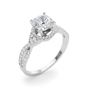 Artisan Multi-Row Round Diamond Engagement Ring in 10K/14K gold and platinum with certified lab-grown or natural diamonds