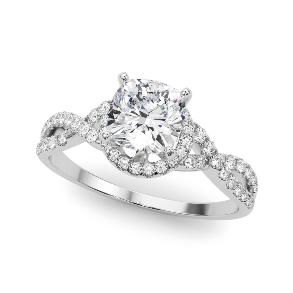 Artisan Multi-Row Round Diamond Engagement Ring in 10K/14K gold and platinum with certified lab-grown or natural diamonds