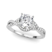 Artisan Multi-Row Round Diamond Engagement Ring in 10K/14K gold and platinum with certified lab-grown or natural diamonds