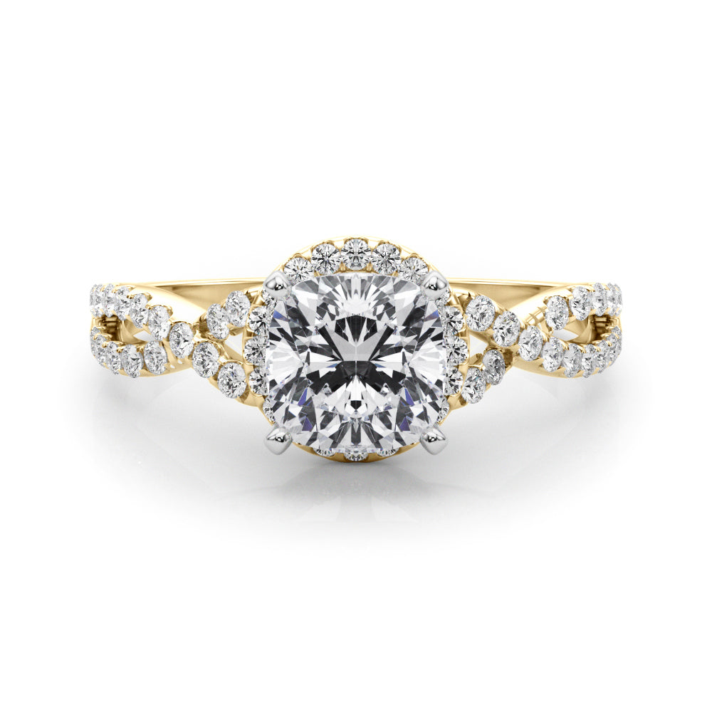 Artisan Multi-Row Round Diamond Engagement Ring in 10K/14K gold and platinum with certified lab-grown or natural diamonds
