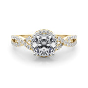 Artisan Multi-Row Round Diamond Engagement Ring in 10K/14K gold and platinum with certified lab-grown or natural diamonds