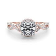 Artisan Multi-Row Round Diamond Engagement Ring in 10K/14K gold and platinum with certified lab-grown or natural diamonds