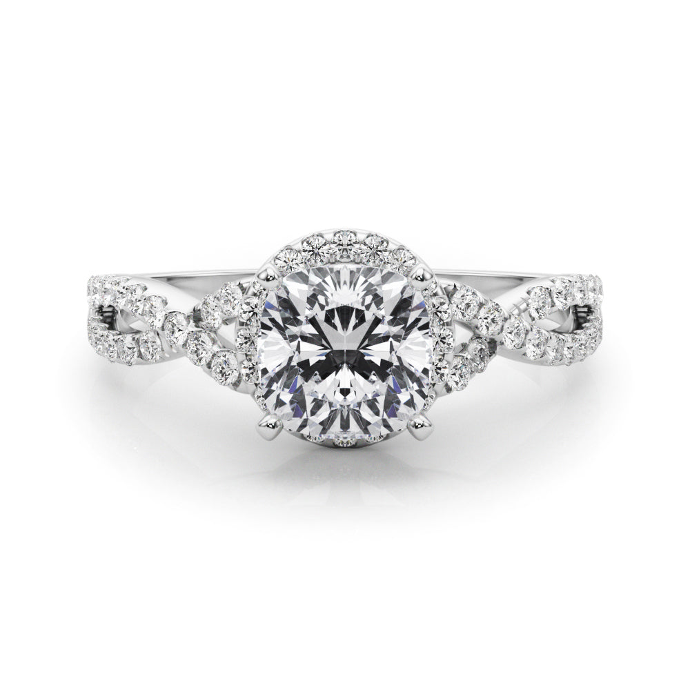 Artisan Multi-Row Round Diamond Engagement Ring in 10K/14K gold and platinum with certified lab-grown or natural diamonds