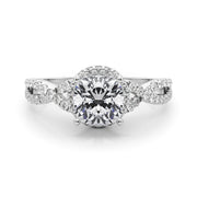 Artisan Multi-Row Round Diamond Engagement Ring in 10K/14K gold and platinum with certified lab-grown or natural diamonds