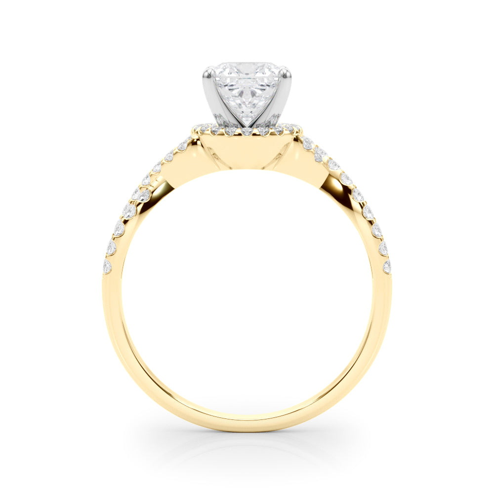 Artisan Multi-Row Round Diamond Engagement Ring in 10K/14K gold and platinum with certified lab-grown or natural diamonds