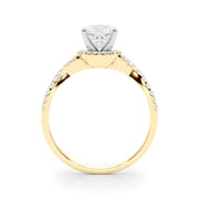 Artisan Multi-Row Round Diamond Engagement Ring in 10K/14K gold and platinum with certified lab-grown or natural diamonds
