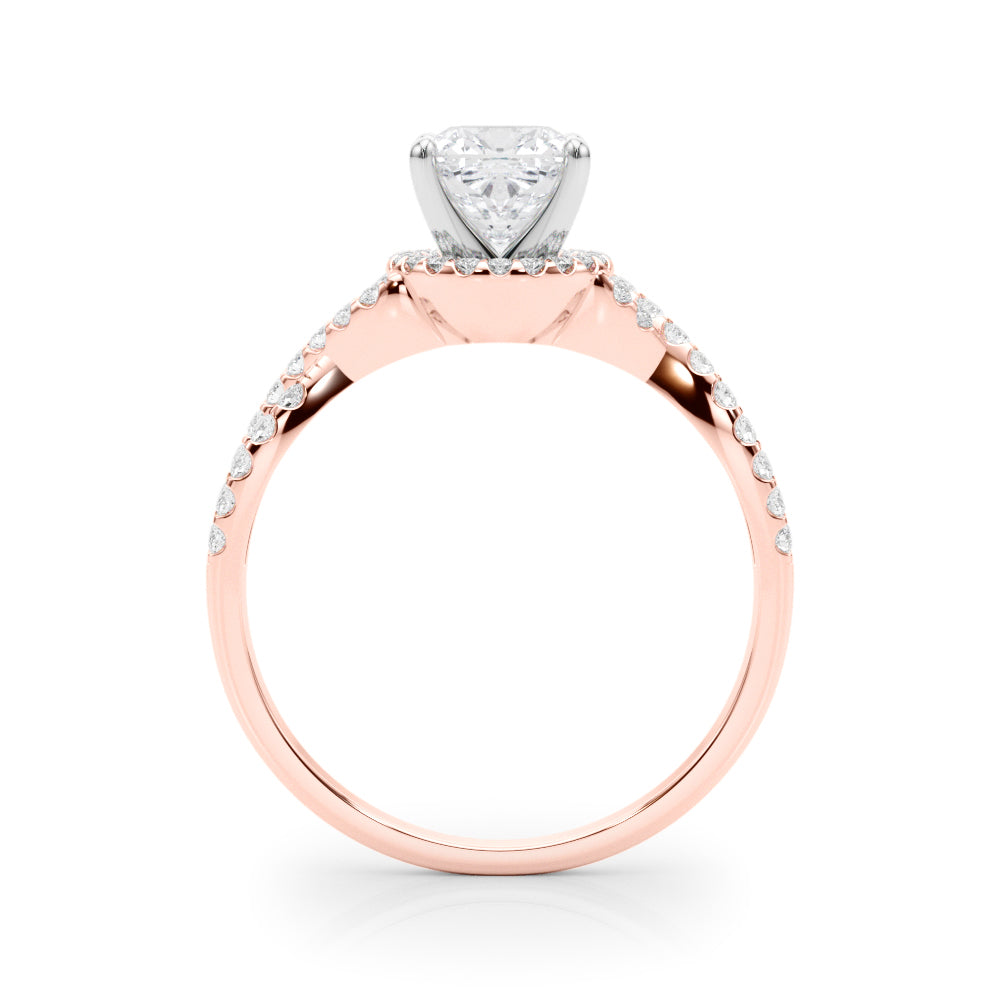 Artisan Multi-Row Round Diamond Engagement Ring in 10K/14K gold and platinum with certified lab-grown or natural diamonds