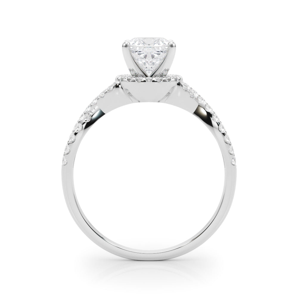 Artisan Multi-Row Round Diamond Engagement Ring in 10K/14K gold and platinum with certified lab-grown or natural diamonds