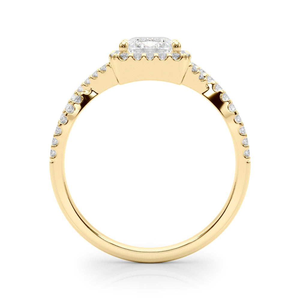Artisan Multi-Row Round Diamond Engagement Ring in 10K/14K gold and platinum with certified lab-grown or natural diamonds