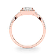 Artisan Multi-Row Round Diamond Engagement Ring in 10K/14K gold and platinum with certified lab-grown or natural diamonds