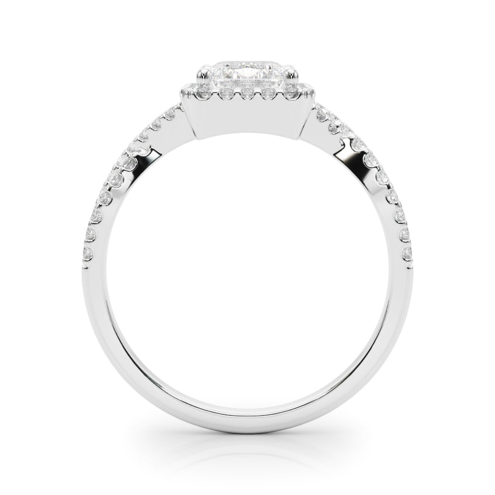 Artisan Multi-Row Round Diamond Engagement Ring in 10K/14K gold and platinum with certified lab-grown or natural diamonds