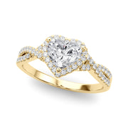 Artisan Multi-Row Round Diamond Engagement Ring in 10K/14K gold and platinum with certified lab-grown or natural diamonds