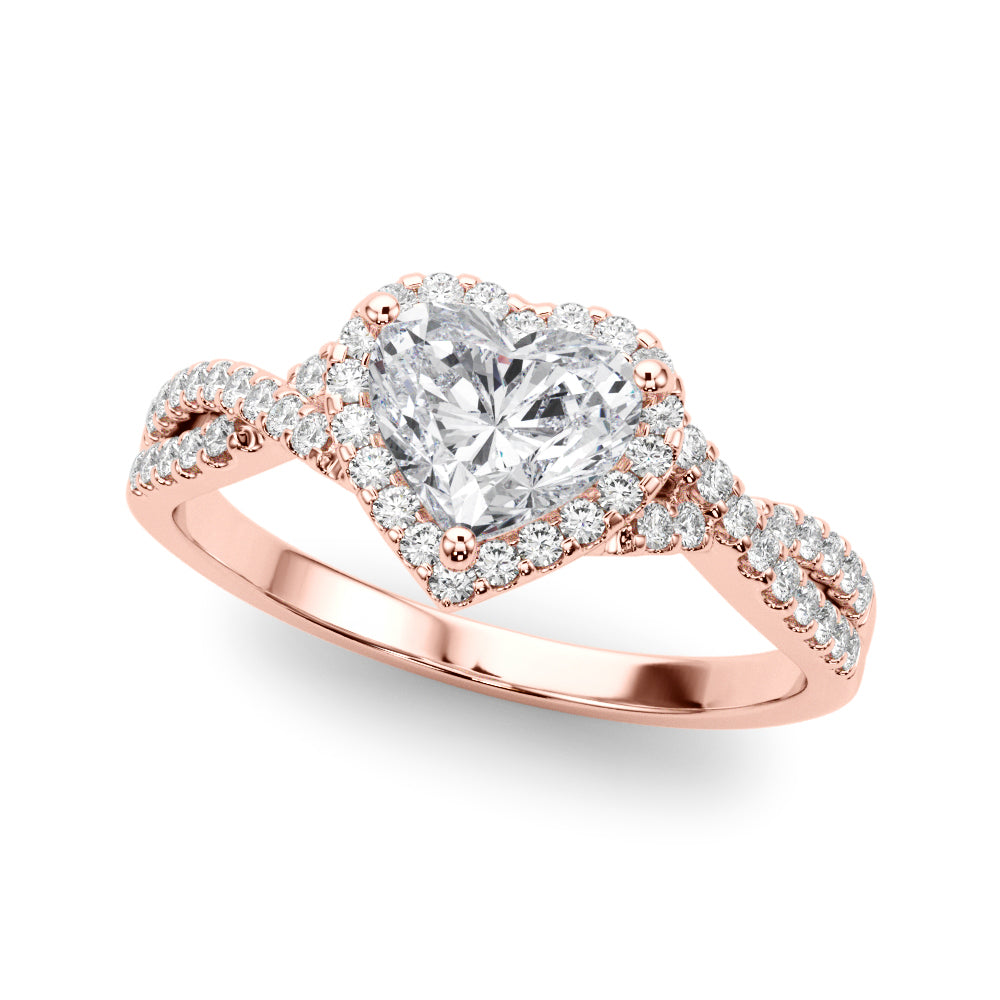 Artisan Multi-Row Round Diamond Engagement Ring in 10K/14K gold and platinum with certified lab-grown or natural diamonds