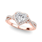 Artisan Multi-Row Round Diamond Engagement Ring in 10K/14K gold and platinum with certified lab-grown or natural diamonds